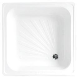 Поддон стальной квадратный 80*80*15 (лучи), белый ZZ