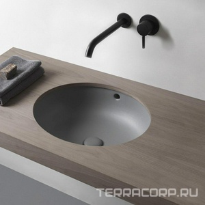 Раковина встраиваемая в столешницу снизу, 42х52хh17см, без отв./д смес., (креп.скобы в компл.),  ZZ Ceramica Cielo Enjoy EJLASPO Gloss White