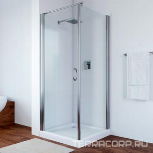 Душевое ограждение , 900x900x1900 мм, левая, профиль хром мат. стекло- дверь прозрачная, боковая стенка "шиннила", БЕЗ поддона ZZ Vegas Glass EP-Fis EP-Fis 0090 07 02 - 0090 07 01 /левая