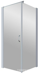 Душевое ограждение , 900x900x1900 мм, левая, профиль хром мат. стекло- дверь прозрачная, боковая стенка "шиннила", БЕЗ поддона ZZ Vegas Glass EP-Fis EP-Fis 0090 07 02 - 0090 07 01 /левая