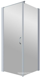 Душевое ограждение EP-Fis, 900x900x1900 мм, левая, профиль хром мат. стекло- дверь прозрачная, боковая стенка "шиннила", БЕЗ поддона ZZ