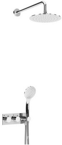 Смеситель для душа, встр.в стену со стац.стенов.,верхнем душем d23см., душ.лейка, шланг в компл., (цв.хром), Cezares ZZ Cezares Универсал CZR-B-VDIM-T-01