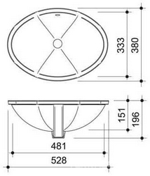Умывальник CAPRIGO/Romance, 528/380мм, без отв,  белый ZZ