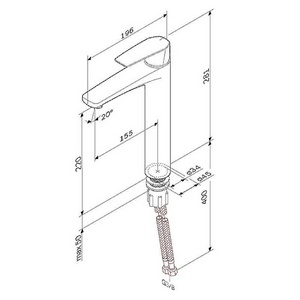 Смеситель для раковины  высокий, БЕЗ донного клапана, цв.хром AMPM Gem F90A92000
