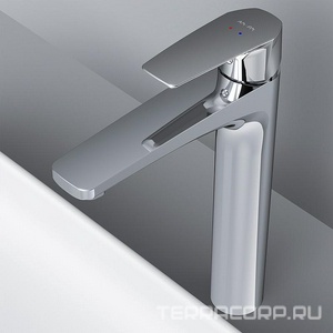 Смеситель для раковины  высокий, БЕЗ донного клапана, цв.хром AMPM Gem F90A92000