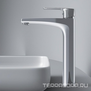 Смеситель для раковины  высокий, БЕЗ донного клапана, цв.хром AMPM Gem F90A92000