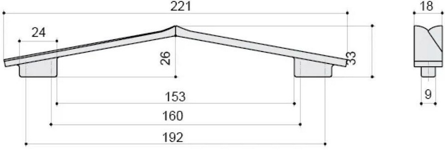 Ручка-скоба, размер 221мм, межосевое расстояние 192мм, (цв.хром матовый лакированный), BelBagno ZZ BelBagno Универсал 8.1135.192160.42