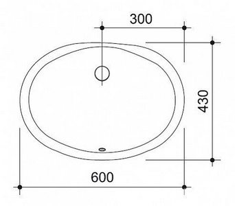 Умывальник Caprigo под столешницу 600/430/215мм без отверстия под смеситель керамика белый ZZ Caprigo Универсал 1447-538