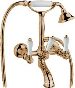 Смеситель для ванны с душевым гарнитуром  (цв. Antique gold, ручки El Capitan), Nicolazzi ZZ Nicolazzi Tradizionale 1401 AG 69