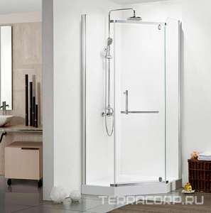 Душевое ограждение  Pentagon 100x100, стекло прозрачное, профиль хром, БЕЗ поддона ZZ Mirsant Arena УТ000058035