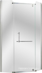 Душевое ограждение Arena Pentagon 100x100, стекло прозрачное, профиль хром, БЕЗ поддона ZZ