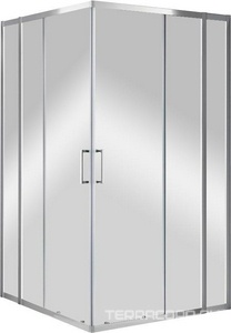 Душевой уголок 1100(1080-1105)х1100(1080-1105)хh1900мм, квадрат, (стекло прозр.Idrorepellente 6мм, фурн.цв.хром),  ZZ Cezares Molveno MOLVENO-A-22-80+30-C-Cr-IV