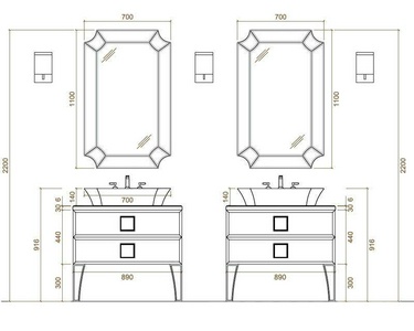 База под 1 раковину 880х510хh44см, с двумя выдвиж. ящиками (цв. G19 тёмносиний глянец/стекло),  ZZ Oasis Daphne 1450882CV G19