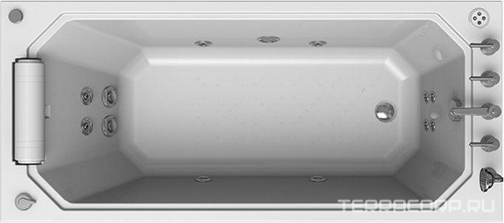 Акриловая ванна Radomir Уэльс Спортивный Chrome 170x75 с пультом| 170x75x45