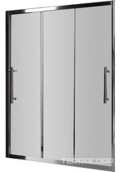 Дверь в нишу 1000(980-1020)хh1950мм, три сдвижные секции вправо/влево, (профиль цв. хром, стекло прозрачное 6мм), Trio XX