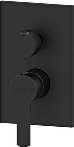 Смеситель для душа, встраиваемый в стену, на 3 потребителя, с комбо положением, (цв.черный матовый),  ZZ Cezares Ovest OVEST-DEV3-NOP