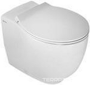 Унитаз напольный пристенный 37х55,5cм, безободковый, для установки со скрытым в стене бачком, без сиденья,  ZZ Hatria Le Fiabe Y1E701