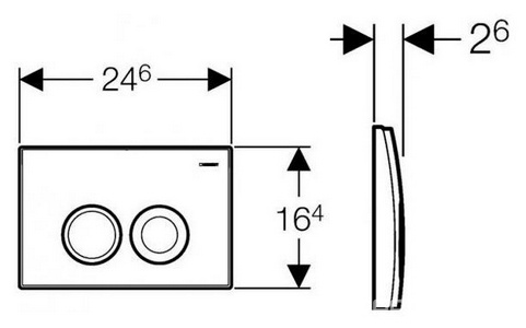 Клавиша двойного смыва "21" для инсталляции арт.458.160.00.1 и 457.570.00.1, цвет хром Geberit Delta 115.125.21.1