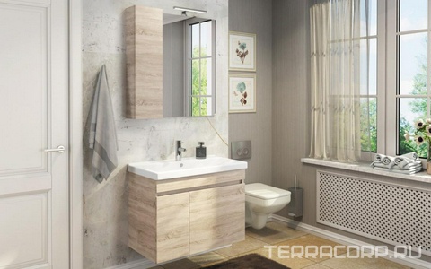 Зеркало-шкаф ""-80 см, цв."дуб сонома" ZZ Comforty Тромсе 00004142222