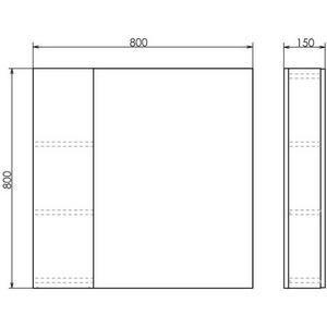 Зеркало-шкаф ""-80 см, цв."дуб сонома" ZZ Comforty Тромсе 00004142222