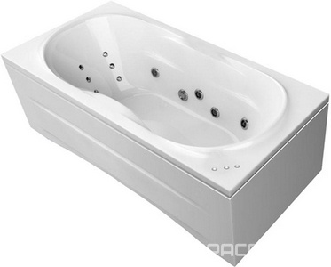 Ванна 190х90х63см с г/м, масс.спины, масс.ног 4 форс, на раме, фронт панель, слив/перелив,эл.кн.GNT, (хром),  ZZ Thermolux Demetra DEMETRA 190х90 г/м+ сп/м + м/ног 4ф+смес.Ontario73 ХРОМ