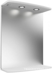 Зеркало "" 50xh60 cм,  со светильником и полкой ZZ Mirsant Фарида УТ000004916