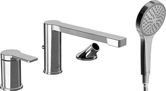 Смеситель для ванны в страиваемый в борт, на 3 отв., БЕЗ лейки ручного душа, (цв.хром),  ZZ Villeroy & Boch Architectura TVT10300100061