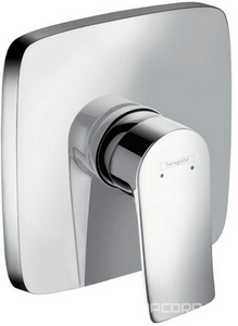 Смеситель для душа, встраиваемый в стену, внешняя часть (БЕЗ внутр. части – Ibox арт. 01800180), (цв.хром),  ZZ Hansgrohe Metris 31456000