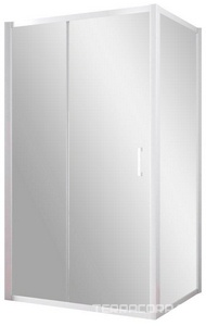 Душевое ограждение , 120*100*1900 мм, профиль белый, стекло "шиншилла", БЕЗ поддона ZZ Vegas Glass ZP+ZPV ZP+ZPV 120*100 01 02