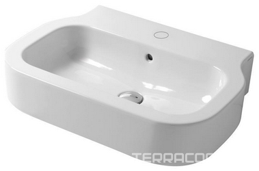Раковина подвесная, с 1 отв. для смесителя, 75х46хh16см, (цв. белый), Glaze XX