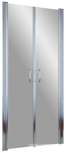 Душевое ограждение 90*90*190 двустворчатое, левая, распашные двери, профиль матовый хром, стекло прозрачное ZZ Vegas Glass E2P-Fis E2P-Fis 90*90 07 01/левая