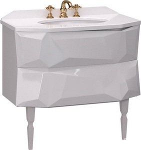 Тумба напольная " "-90 см, 2 ящика, раковина и крепеж в комплекте, цвет белый ZZ Aima Design Crystal У40387