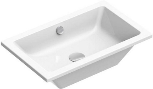 Раковина встраиваемая в столешницу снизу, прямоугольная 60х37cм, без отв. д/смесит., с переливом, без компл.крепл.арт.Z546883, (цв.белый), Zero New ZZ Catalano zero new 16037ZE00