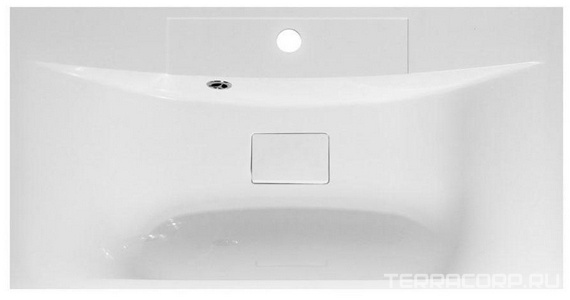 Раковина 800х450хh35(158)мм, (искусственный мрамор, цв.белый), с переливом, накладка сливн.отверст.цв.белый в компл., без сифона, BelBagno ZZ BelBagno Универсал BB800/450-LV-MR-PR