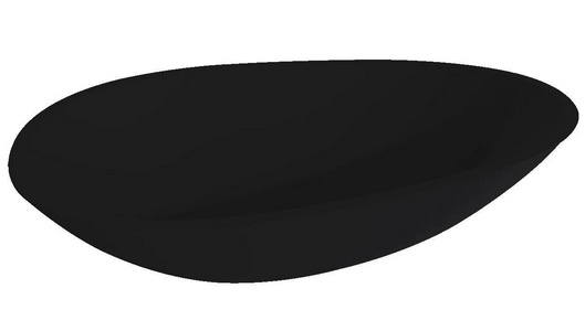 Раковина накладн. на столешн,овал.580х345хh140мм,без отв.д/смес,без перелива,литой камень S-Stone, матов цв.RAL9005 черный темный полностью,  ZZ Salini Paola 1101201SMRF / RAL9005 Jet black (глубокий черный мат)