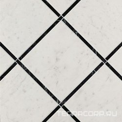 Roma Diamond Incroci Carrara Nero Reale  Inserto  ZZ |60x60