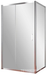 Душевое ограждение ZP+ZPV, 125*90*1900 мм, профиль хром глянц., стекло прозрачное, БЕЗ поддона ZZ
