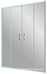 Дверь в нишу Z2P, 200x190 см, двухстворчатая раздвижная, профиль хром матовый, стекло прозрачное ZZ