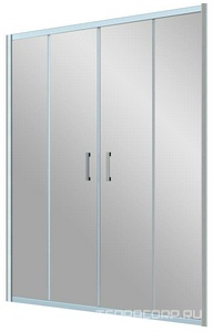 Дверь в нишу , 200x190 см, двухстворчатая раздвижная, профиль хром матовый, стекло прозрачное ZZ Vegas Glass Z2P Z2P 200 07 01