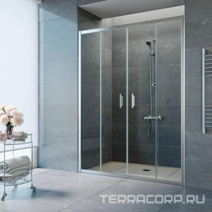 Дверь в нишу , 200x190 см, двухстворчатая раздвижная, профиль хром матовый, стекло прозрачное ZZ Vegas Glass Z2P Z2P 200 07 01