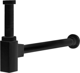 Сифон для раковины дизайн.квадр., 1 1/4, (цв.черный матовый), Cezares ZZ Cezares Универсал CZR-B-SMQ-NOP