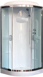 Душевое ограждение Royal Bath 90x90х198 см, раздвижные двери, проф.гл.хром, стекло прозрачное, поддон в компл. ZZ