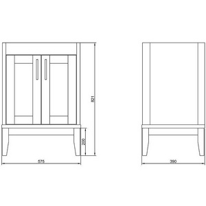 Тумба напольная ""-60 см, БЕЗ раковины, цвет серый ZZ ValenHouse Эйвори AV60_ТC