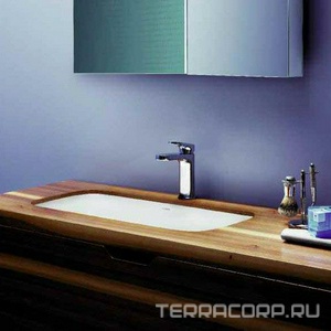 Раковина встраиваемая в столешницу снизу, без отв. для смесителя, без перелива, 60(69)х30(38)хh11,5(14)см, (цв. белый),  ZZ Azzurra Glaze GLLT06938000BI (GLZ 69x38/SP bi)