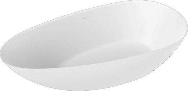 Ванна 1720х827хh622мм, отдельностоящая, литой камень S-Sense, глянец, цв.белый, нажимной слив камень в цвет ванны,  ZZ Salini Paola 172 101512G