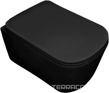 Унитаз подвесной 54х35см, безободковый, БЕЗ сиденья, крепёж арт.WB9N в компл., (цв.черный матовый),  ZZ Kerasan Tribeca 511431