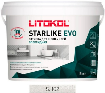 Затирка  BIANCO CHIACCIO S.102  5 кг. ZZ Litokol Starlike EVO S102/5