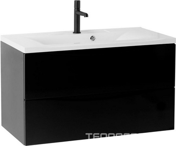 База под раковину подвесная с 2 выкатными ящиками, 800х450x530мм, (без раковины), (цв.Nero Lucido),  ZZ BelBagno Marino MARINO-800-2C-SO-NL-P