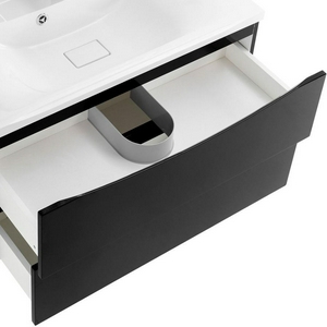 База под раковину подвесная с 2 выкатными ящиками, 800х450x530мм, (без раковины), (цв.Nero Lucido),  ZZ BelBagno Marino MARINO-800-2C-SO-NL-P