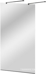 LIBERTA-L-2-120-C-NERO Душевая перегородка с возможностью двустороннего входа, стекло прозрачное, профиль чёрный, 1200x1950 мм | ZZ